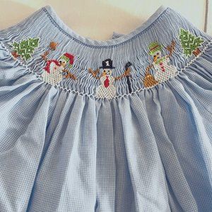 Smocked Snowman Romper